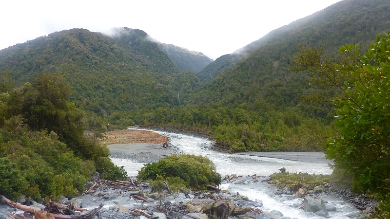 Cropp River, Nieuw-Zeeland - Gemiddelde jaarlijkse neerslag 11.516 mm