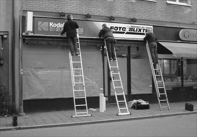 Wandelen onder een ladder